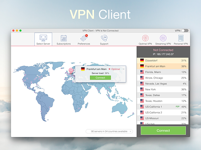 VPN Client application design mac mac app protection security sketch ui ux vpn