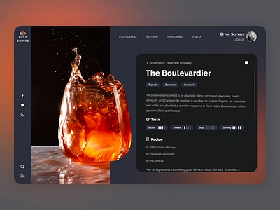 Best Drinks Concept application bar bartender cafe cocktail cooking customer customization design designers developers development minimalism outsourcing outstaff platform recipe site software web