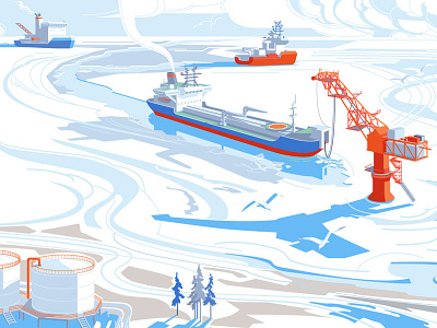 ntc gazprom-neft arctic gazprom illustration oil vector