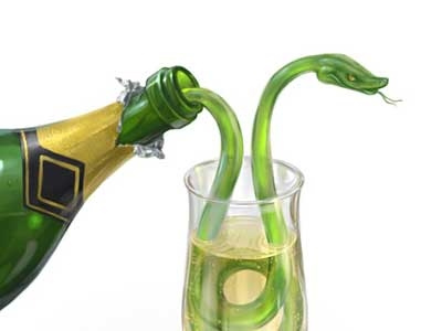 Snake From Bottle alcohol bottle celebration drink green snake