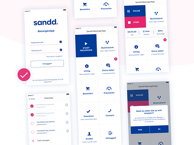 Sandd Delivery App - UI Design app appdesign check mark delivery design gis icon icon artwork iconography log in mobile mobile app pop up typography ui uix ux web