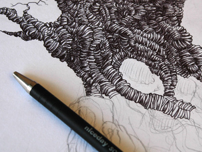 Old Tree black drawing ink tree