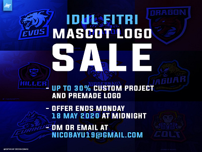 All logo projects 30 % OFF ( MASCOT LOGO SALE )