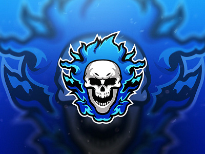 Ghost Fire Blue esport esport logo esportlogo esports esports logo fire gaming logo design mascot mascot logo skull skull logo