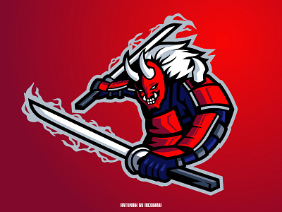 Samurai Oni Mascot Logo