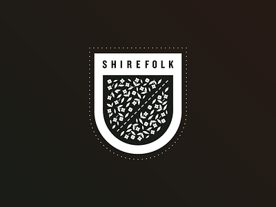 Shire Folk badge crest floral flowers gradient green hco hobbits knockout lordoftherings lotr