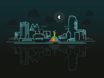 Stand Together city linework love midnight moon neon night orlando orlandocity pride pulse