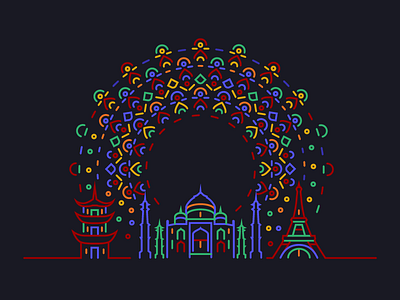 People of the World asia eiffeltower france global india linework mandala people tajmajal world