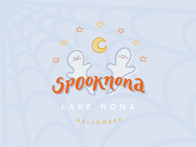 Spook Nona avenir cute ghosts halloween handlettering lettering moon october orange spook spooky stars