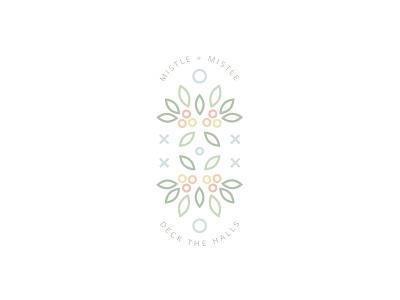 Mistle badge floral holiday linework mistletoe pastel plants symmetry