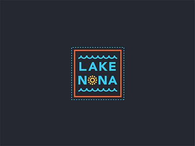 Lake Nona Stamp badge bright icon lake lakenona logo neon stamp summer sun water