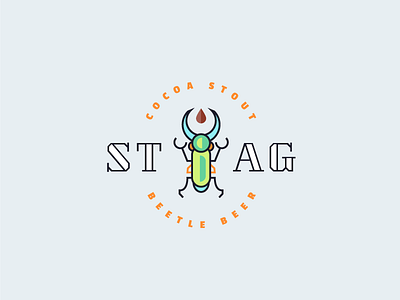 Stag Cocoa Stout badge beer beetle branding cocoa icon logo stout