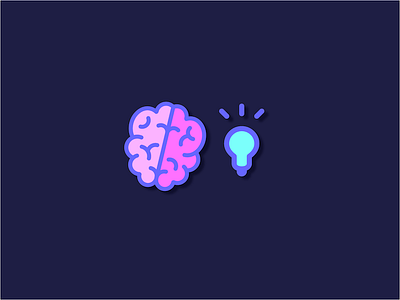 Brain Power brain icon light lightbulb logo neon