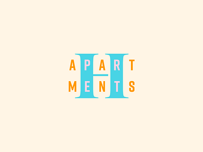 Candy Color Apartments badge brand icon line art linework logo orange pastel serif typography