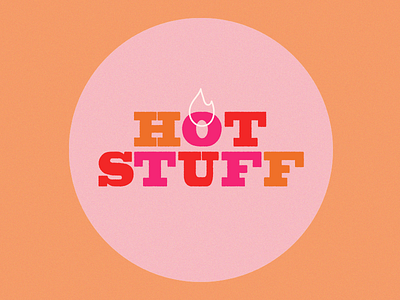 Hot Stuff badge branding cute design icon icondesign illustration illustrator linework logo orange orlando typography vector