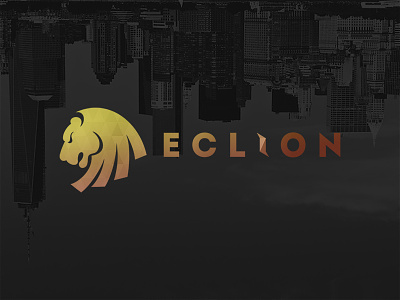 Eclion Logo branding dark lettering lion logo project