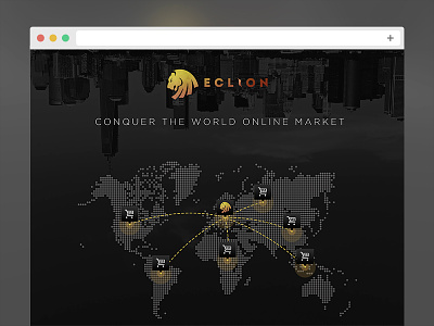 Eclion Landing Page commerce dark eclion landing landing page lion map market page ui web design webpage