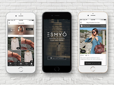 Esmyö app app black and white clothes elegant fashion ios iphone uiux design