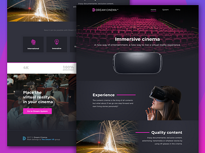 Dream Cinema landing page | Home landing page samsung gear vr vrcinema