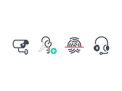 Security camera dribbble fingerprints hat icon icon a day icon app icondesign icons icons pack icons set illustration key pictogram protection security support thief vector