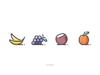 Fruit banana bright citrus citrus fruits coconut fresh fruit fruit grapes icon icon app icondesign icons illustration logo orange pear pictogram summer sweet vector