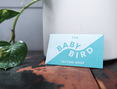 Baby Bird Tattoo Shop Cards branding business card french paper screenprint tattoo tattoo shop typography ux