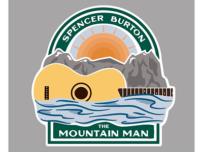 Spencer Burton Sticker badge design guitar illustration illustrator logo mountain sticker