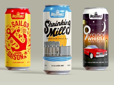 Breakwall Can Designs apa beer label can can design craft beer illustration ipa package package design saison