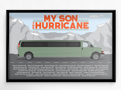 Extra-Extended Van band gig gig poster graphic design illustration mountains music poster screen print silk screen tour poster typography van