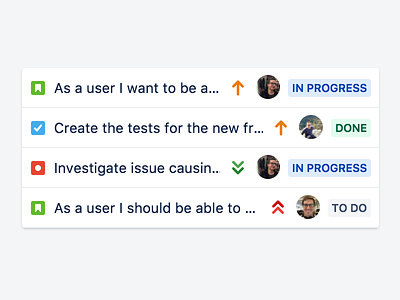 Jira issue rows