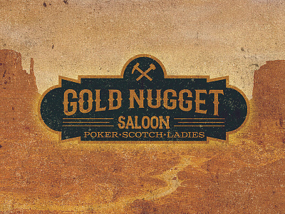 Gold Nugget adam sandler gold nugget logo retro saloon vintage western