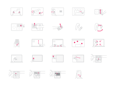 UI Gestures Board gestures graphics guide icons illustration interaction ui video