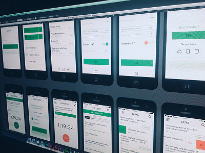 Tiiky UI finishing app design illustrator ios iphone time tracking ui