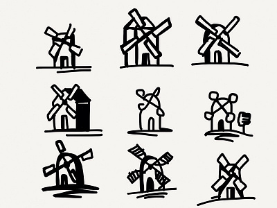 Windmillin' design exploration logo madewithpaper mill sketch windmill