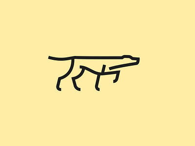 Point dog hunting icon illustration line logo pointing