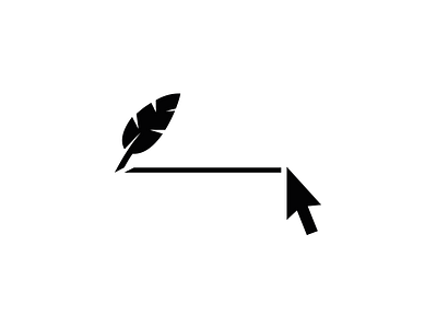 From quill to computer arrow computer design graphic icon illustration quill