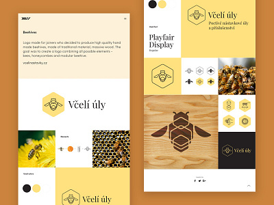 Beehives bee branding design identity logo portfolio semplice web webdesign