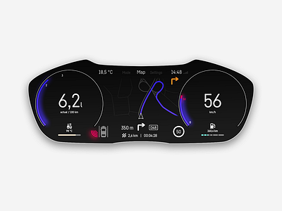 HMI v2 car dashboard design hmi icon map navigation ui ux