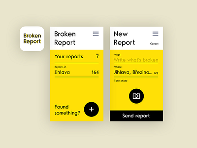 Broken Report app concept design mobile report ui ux
