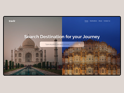 Travel Website adobexd design graphics india interface journey places search search bar travel ui ux website