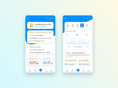 Daily Routine Planner activity activity tracker calander daily planner design food gradients graphics interaction interface music plan planner routine planner sketch sketchapp ui website