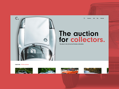 Car Auction concept branding cars collectors concept design desktop site design typography ui ux visual design