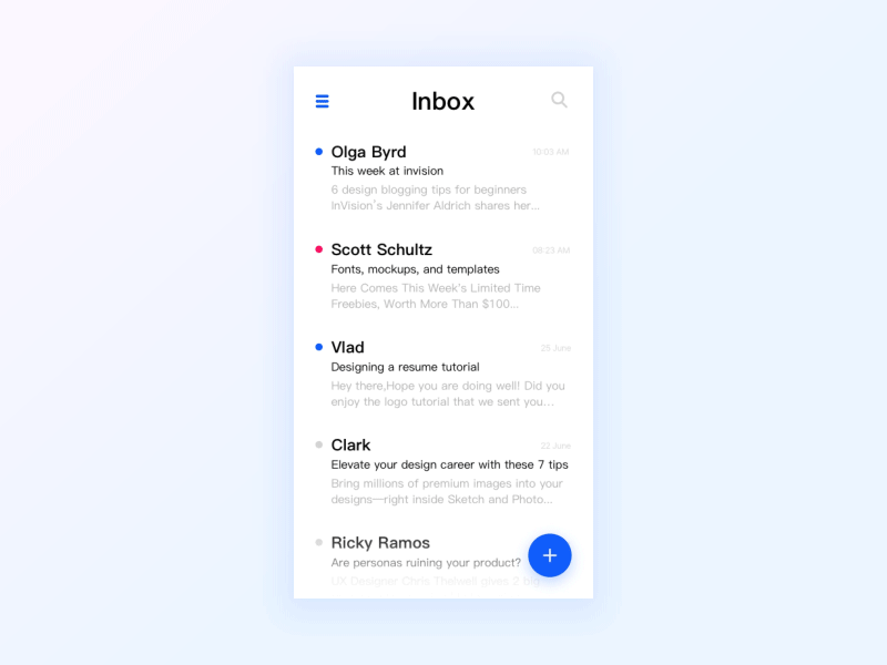 Email app email info iphone simple sketch ui ux