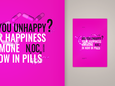 HAPPINESS HORMONE 3d design experimental poster graphic design poster print spline.design
