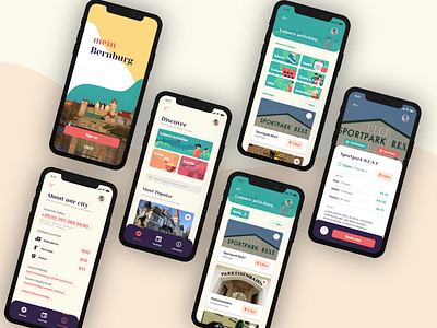 A concept for an app for the city of Bernburg! app branding design flat illustration illustrator typography ui ux vector