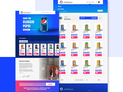 A B2B E-commerce site for Pepsi products. app design flat minimal typography ui ux vector web website