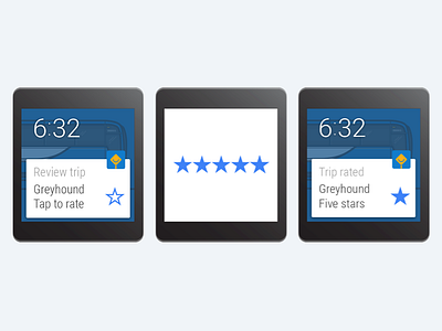 Rate your trip! android app bus design mobile product rating smartwatch travel ui ux watch