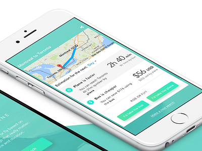 Ride or Fly? app bus concept dashboard interface iphone mobile plane travel ui ux web