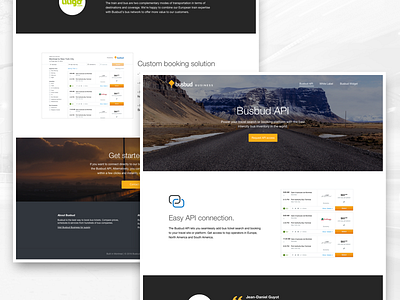 Busbud Business - Overview app bus interface landing page minimal mobile one pager travel ui ux web website