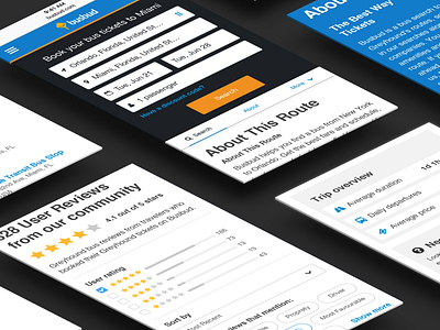 Busbud mobile Landing Page app bus interface ios iphone mobile review search travel ui ux web